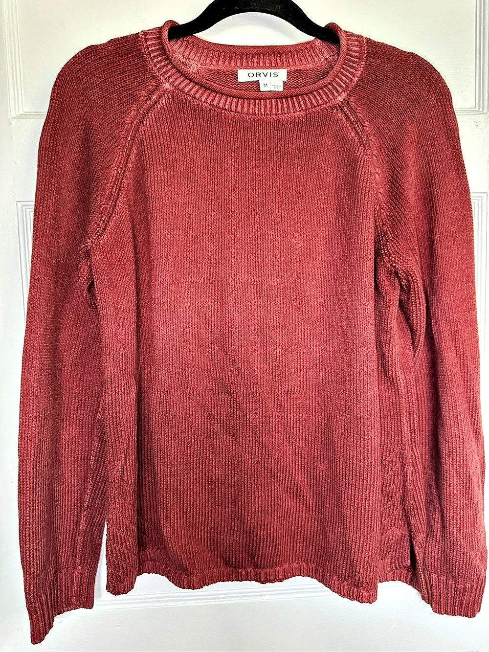 Orvis Cotton Ribbed Crewneck Sweater Red-Orange‎ Granola Girl Medium